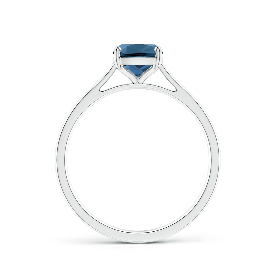8x6mm AA Prong-Set Cushion London Blue Topaz Solitaire Ring in 9K White Gold product image