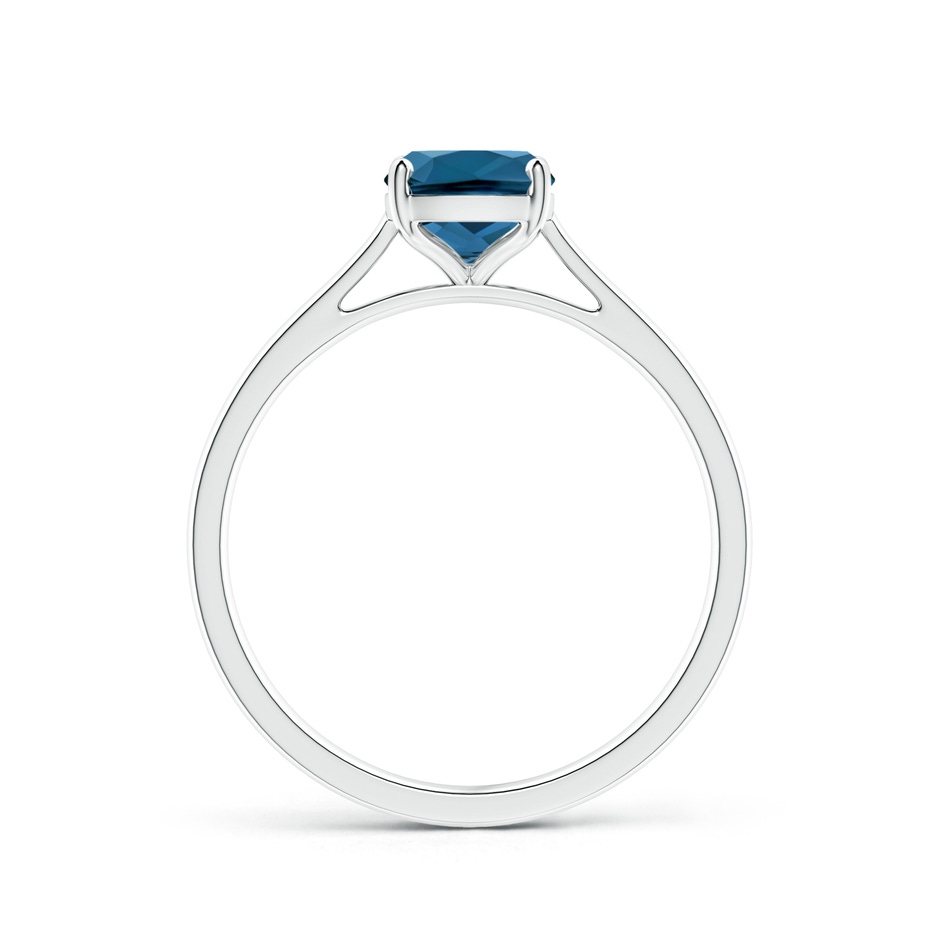 8x6mm AAA Prong-Set Cushion London Blue Topaz Solitaire Ring in White Gold product image