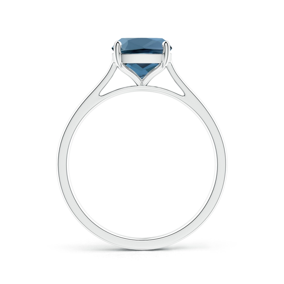 9x7mm A Prong-Set Cushion London Blue Topaz Solitaire Ring in 9K White Gold product image