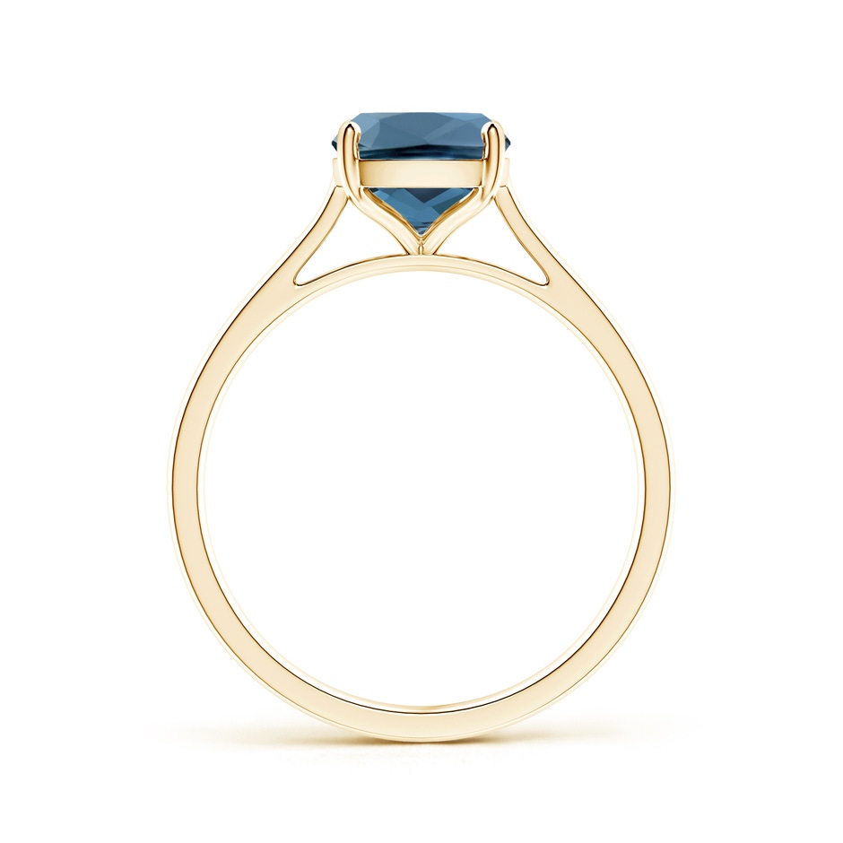 9x7mm A Prong-Set Cushion London Blue Topaz Solitaire Ring in Yellow Gold product image