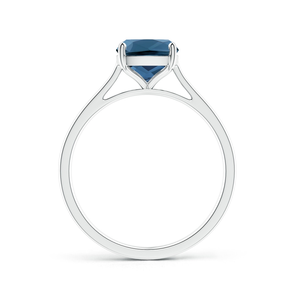 9x7mm AA Prong-Set Cushion London Blue Topaz Solitaire Ring in White Gold product image