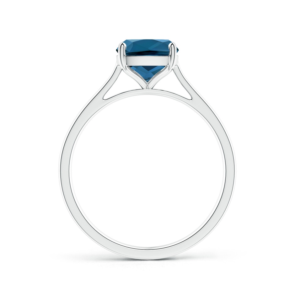 9x7mm AAA Prong-Set Cushion London Blue Topaz Solitaire Ring in White Gold product image