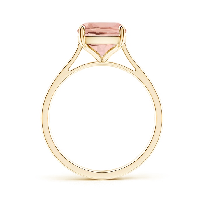 10x8mm AAAA Prong-Set Cushion Morganite Solitaire Ring in Yellow Gold product image