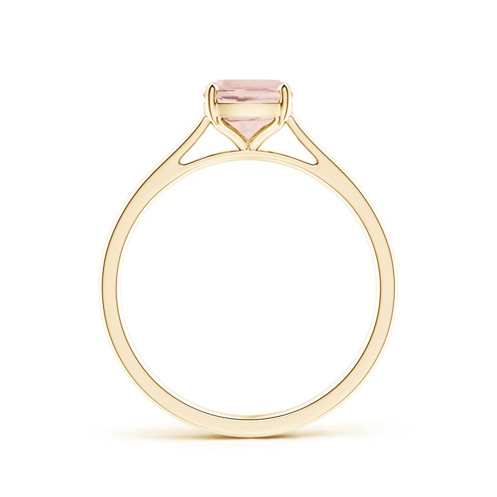 8x6mm AA Prong-Set Cushion Morganite Solitaire Ring in Yellow Gold product image