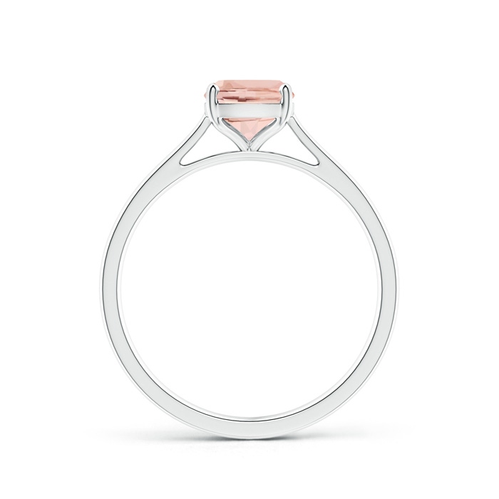 8x6mm AAAA Prong-Set Cushion Morganite Solitaire Ring in 9K White Gold product image
