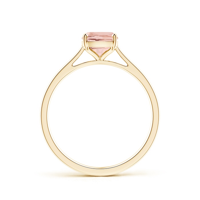 8x6mm AAAA Prong-Set Cushion Morganite Solitaire Ring in Yellow Gold product image