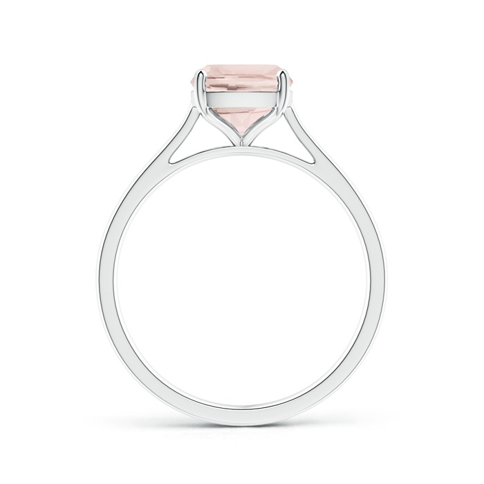 9x7mm A Prong-Set Cushion Morganite Solitaire Ring in 9K White Gold product image