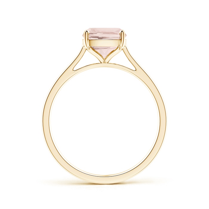 9x7mm A Prong-Set Cushion Morganite Solitaire Ring in 9K Yellow Gold product image