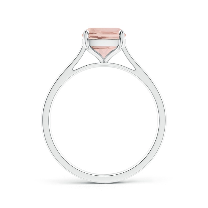 9x7mm AA Prong-Set Cushion Morganite Solitaire Ring in 9K White Gold product image