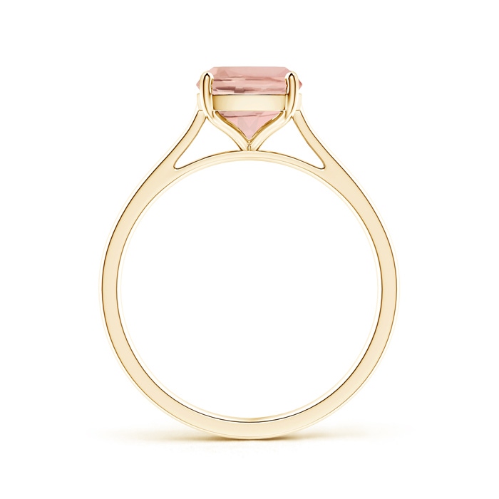 9x7mm AAA Prong-Set Cushion Morganite Solitaire Ring in Yellow Gold product image