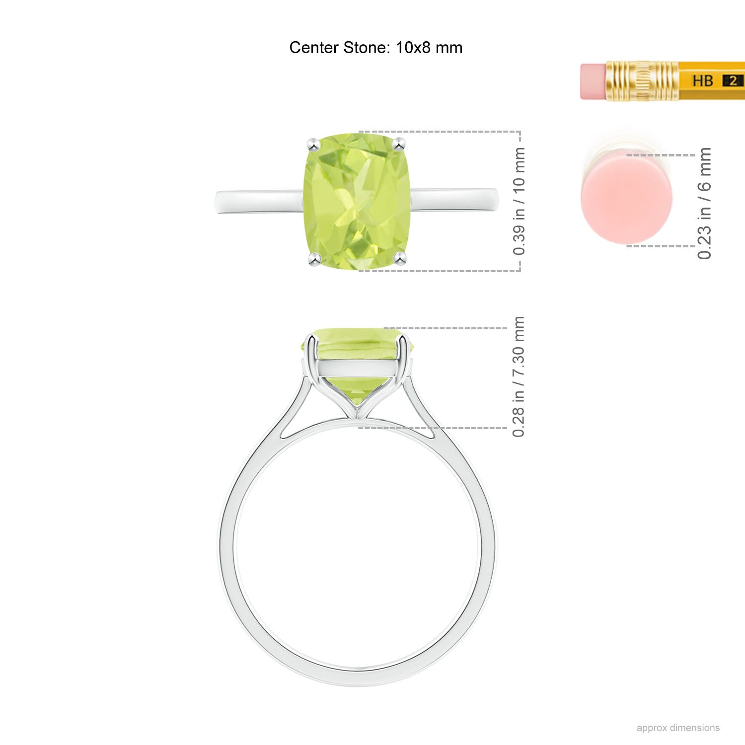 A - Peridot / 2.9 CT / 14 KT White Gold