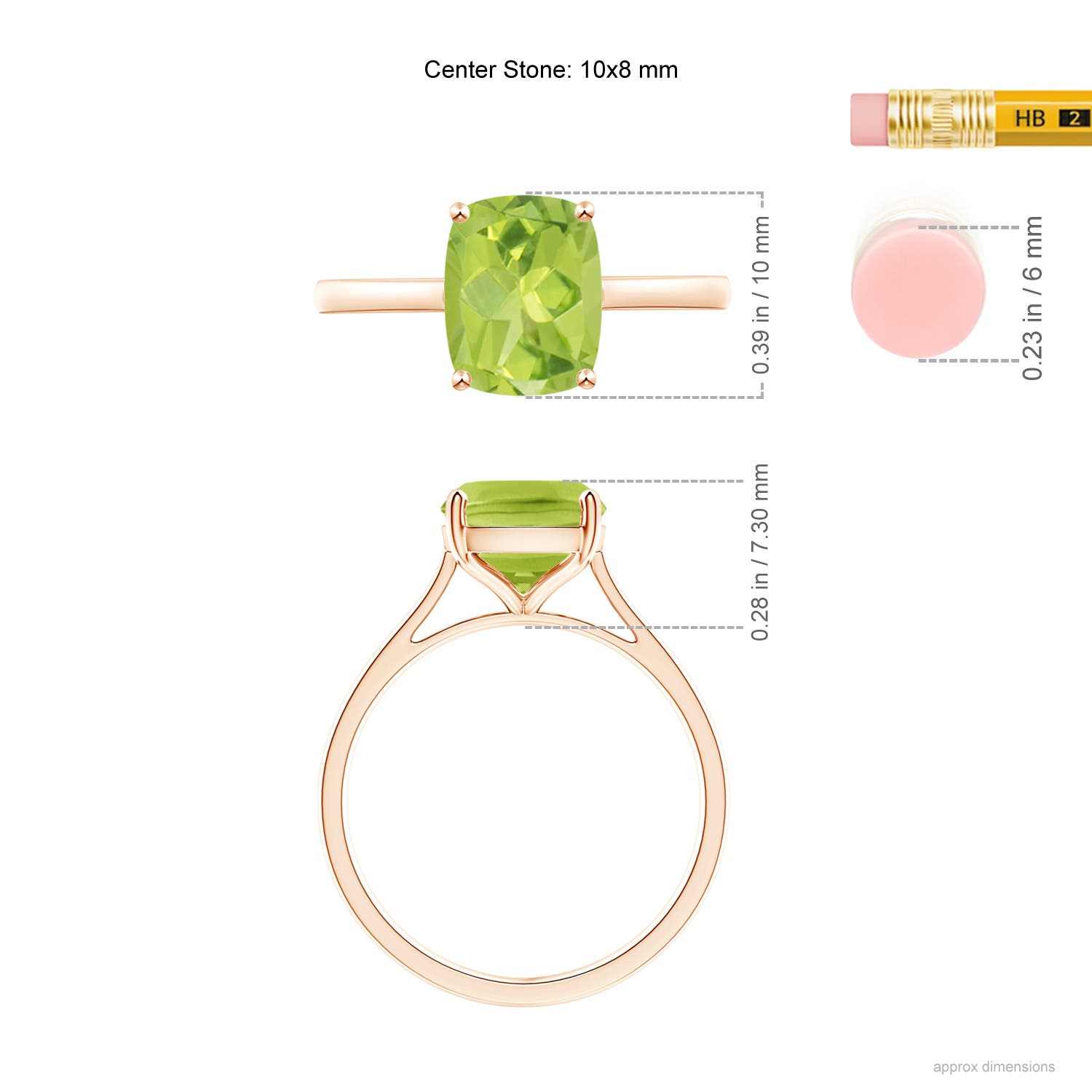 AA - Peridot / 2.9 CT / 14 KT Rose Gold