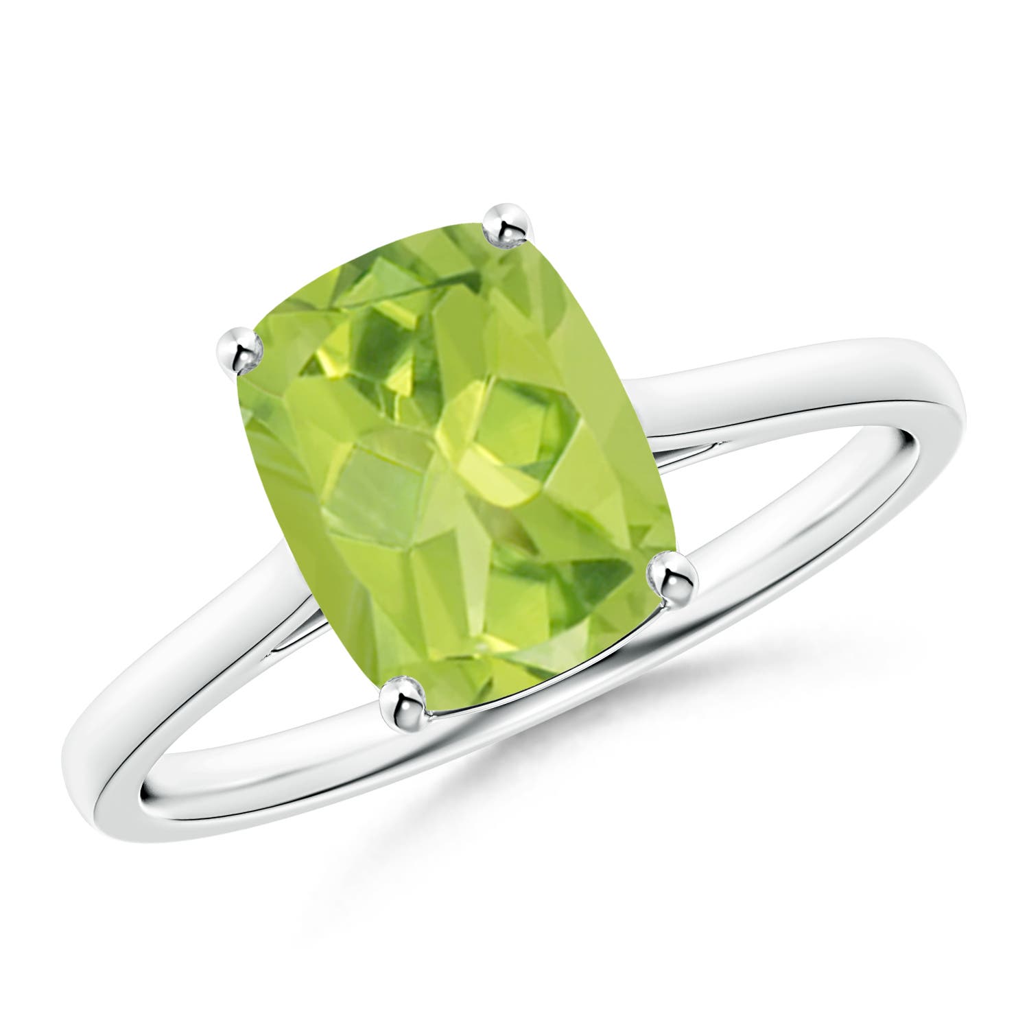 AA - Peridot / 2.1 CT / 14 KT White Gold