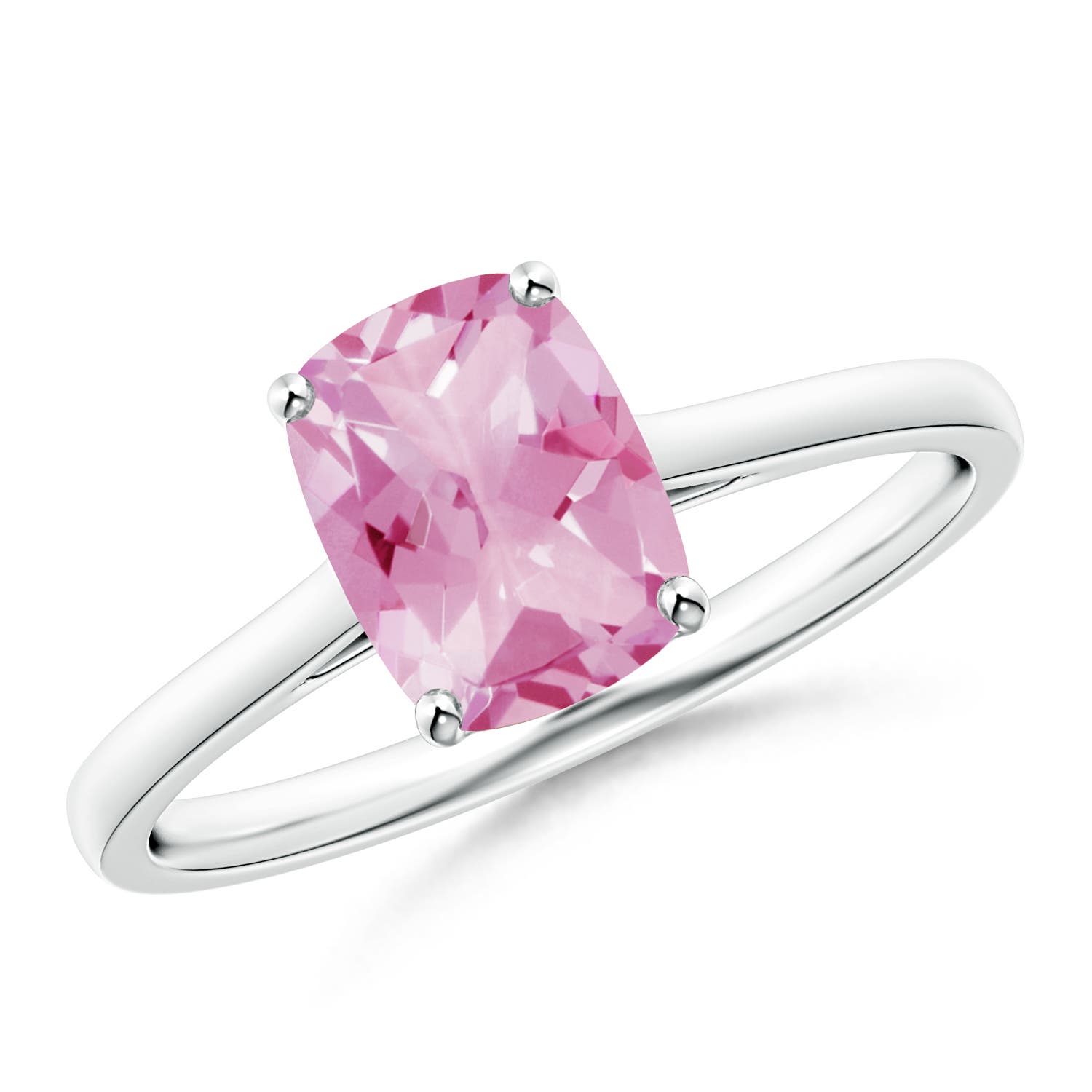 Solitaire Pink Tourmaline Engagement Rings