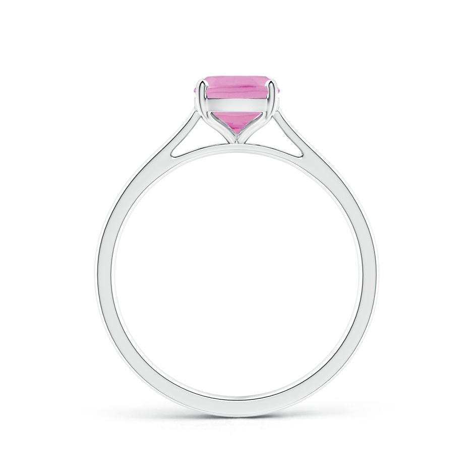 8x6mm A Prong-Set Cushion Pink Tourmaline Solitaire Ring in S999 Silver side-1
