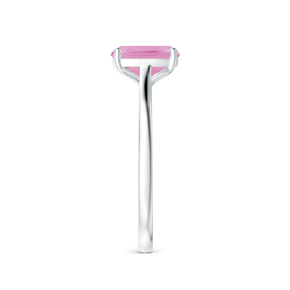 8x6mm A Prong-Set Cushion Pink Tourmaline Solitaire Ring in S999 Silver side-2