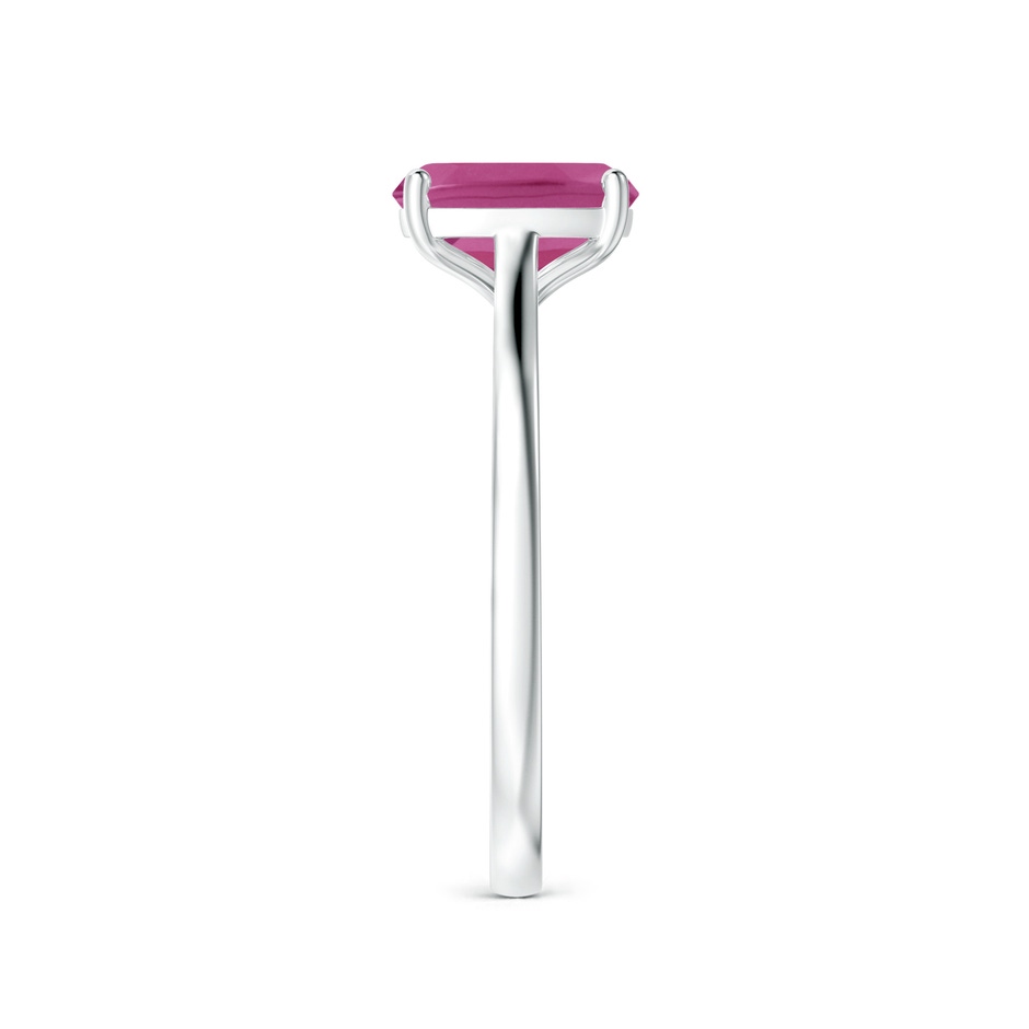 8x6mm AAAA Prong-Set Cushion Pink Tourmaline Solitaire Ring in P950 Platinum side-2
