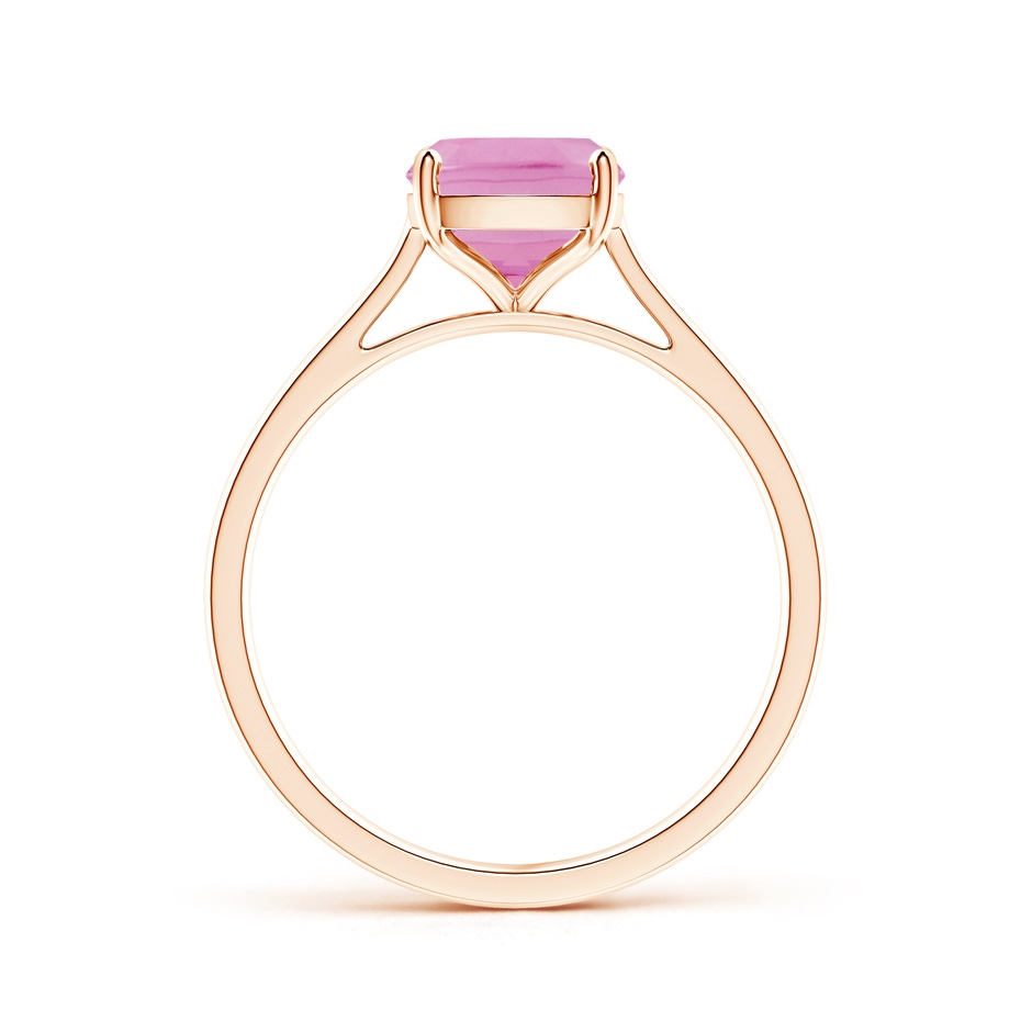 9x7mm A Prong-Set Cushion Pink Tourmaline Solitaire Ring in Rose Gold side-1