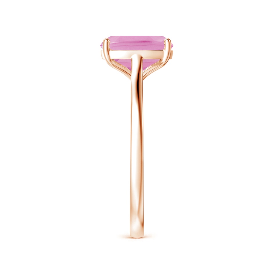 9x7mm A Prong-Set Cushion Pink Tourmaline Solitaire Ring in Rose Gold side-2