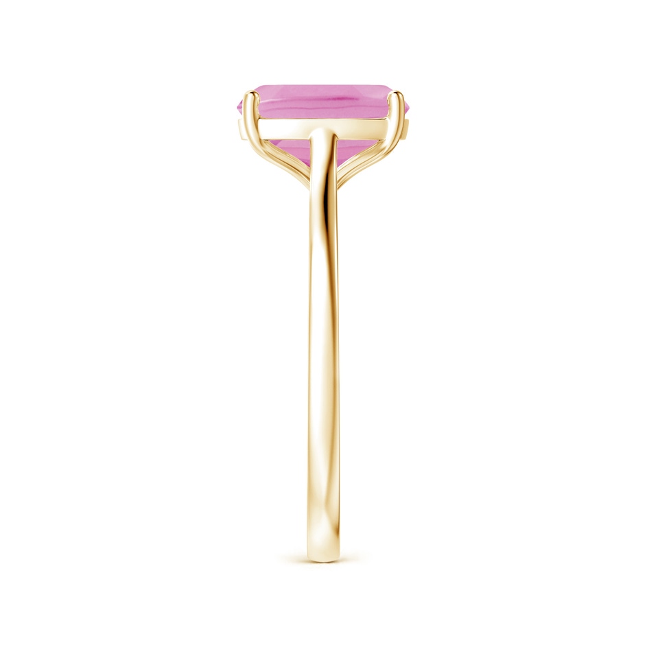 9x7mm A Prong-Set Cushion Pink Tourmaline Solitaire Ring in Yellow Gold side-2