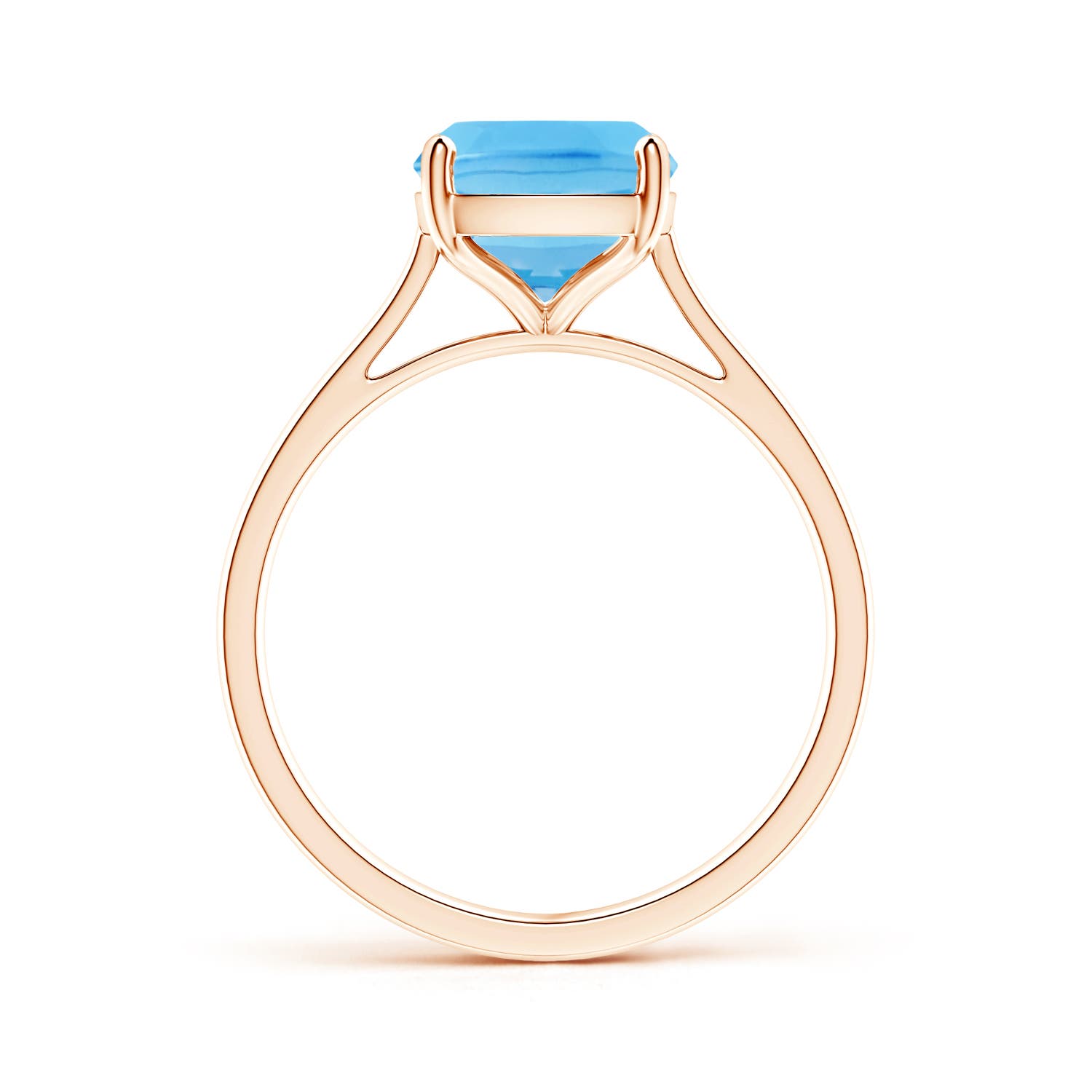 A - Swiss Blue Topaz / 3.2 CT / 14 KT Rose Gold