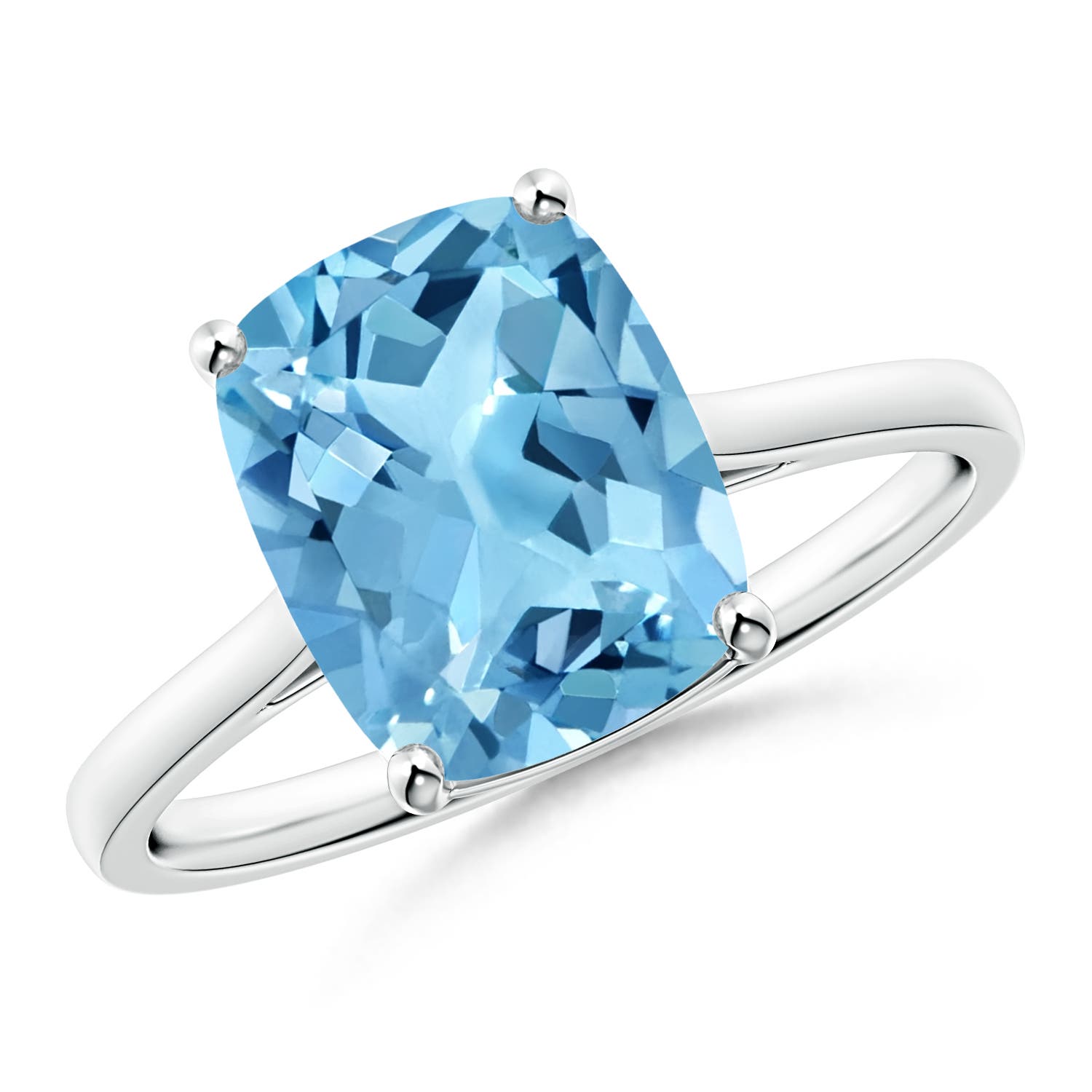 A - Swiss Blue Topaz / 3.2 CT / 14 KT White Gold