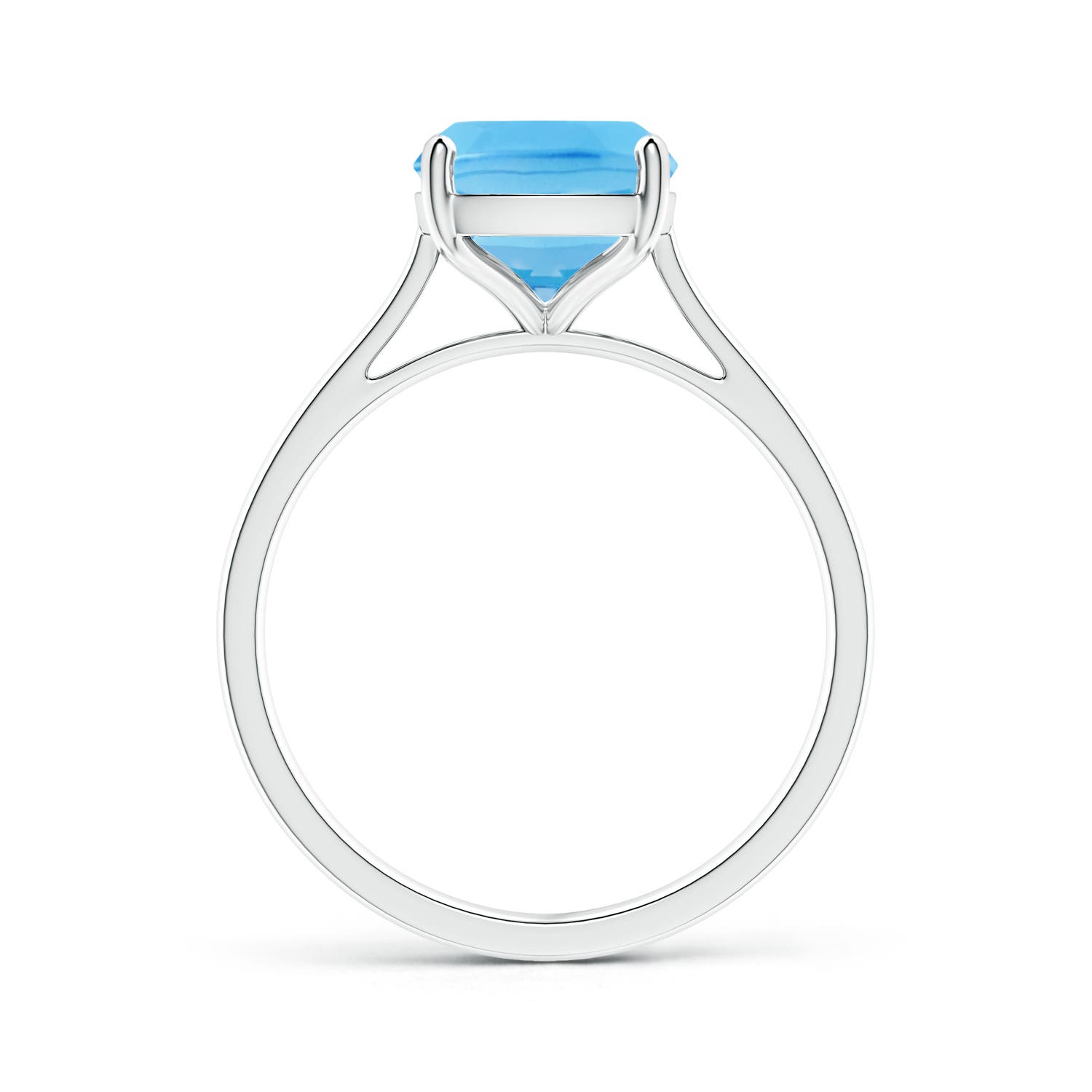 A - Swiss Blue Topaz / 3.2 CT / 14 KT White Gold