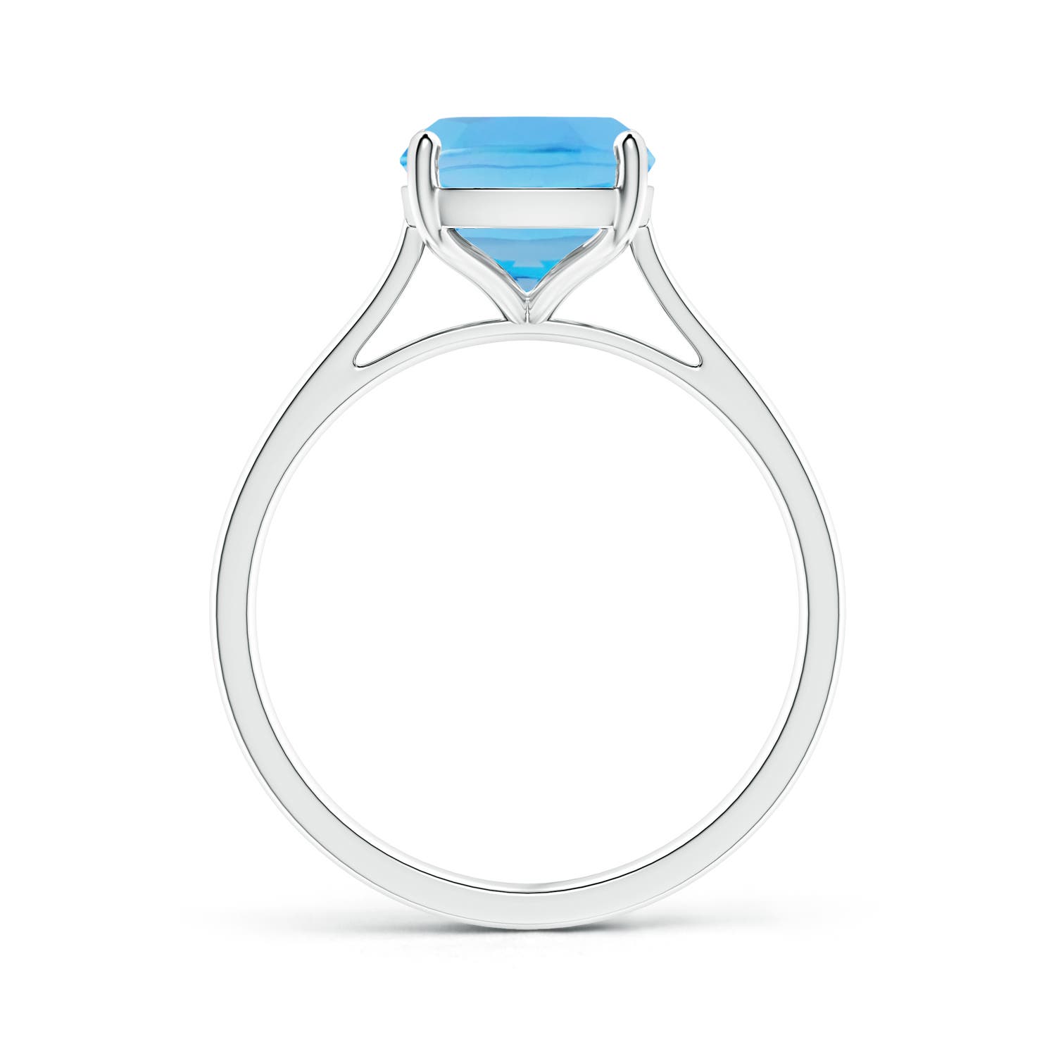 AA - Swiss Blue Topaz / 3.2 CT / 14 KT White Gold