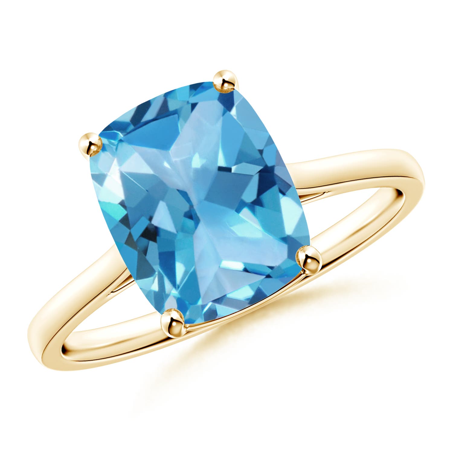 AA - Swiss Blue Topaz / 3.2 CT / 14 KT Yellow Gold