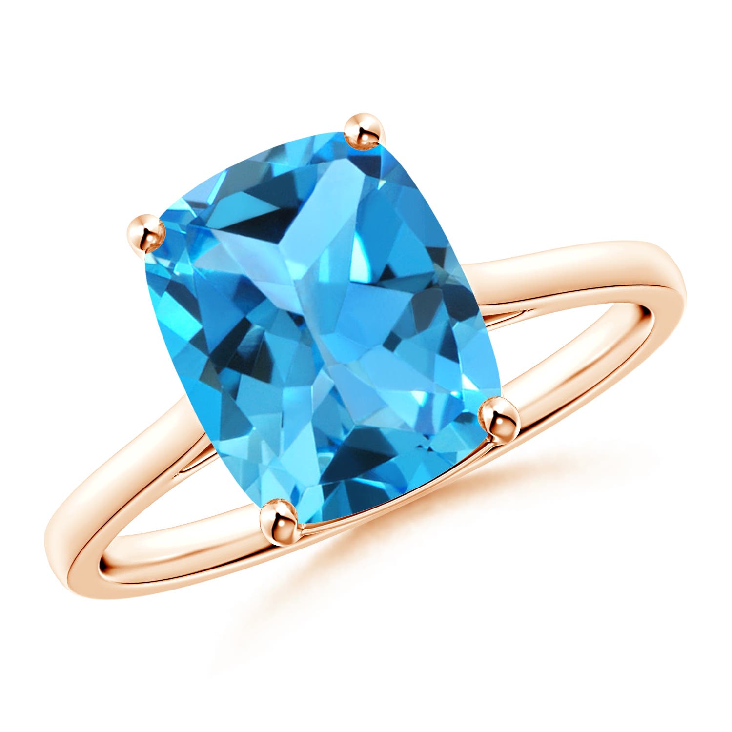 AAA - Swiss Blue Topaz / 3.2 CT / 14 KT Rose Gold