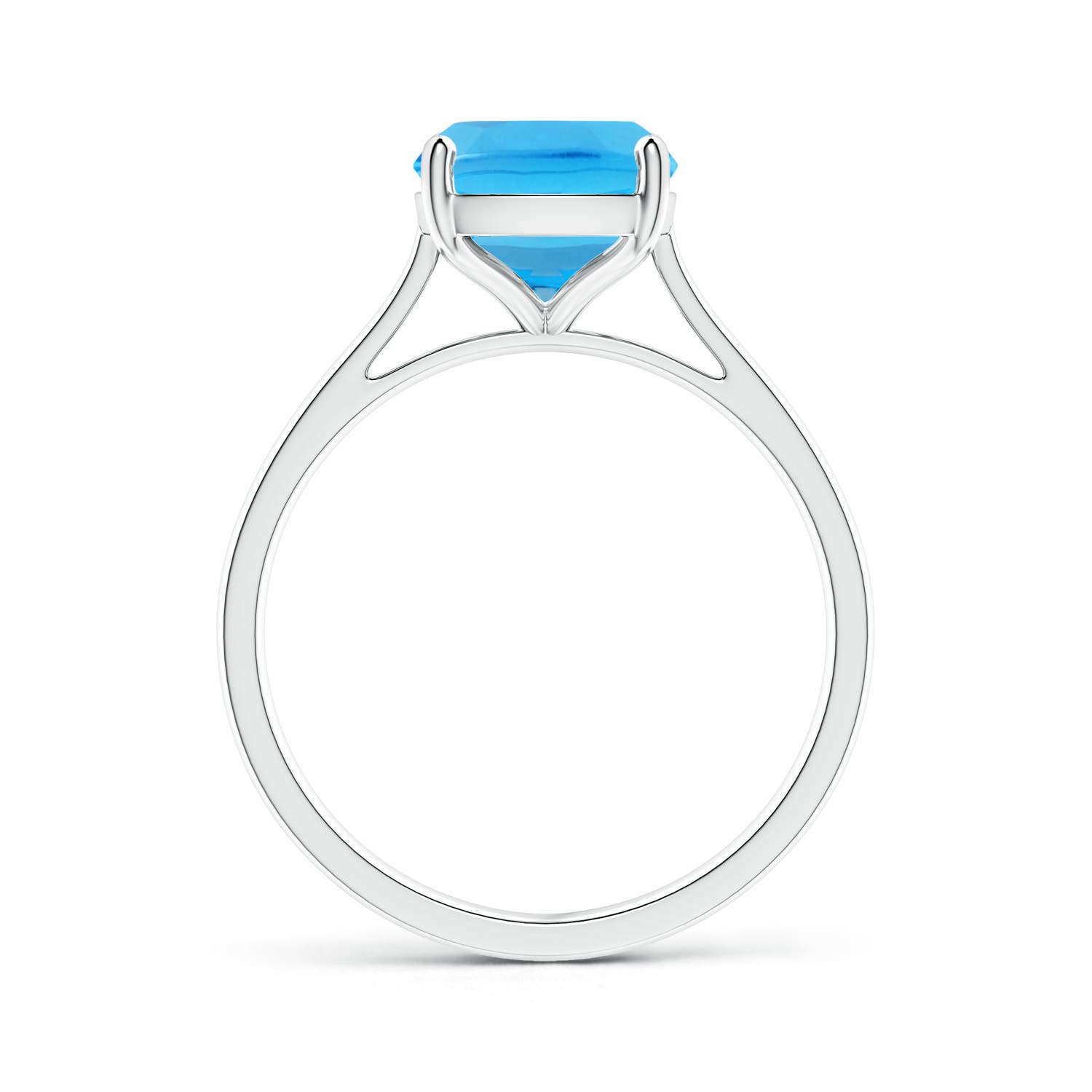 AAA - Swiss Blue Topaz / 3.2 CT / 14 KT White Gold