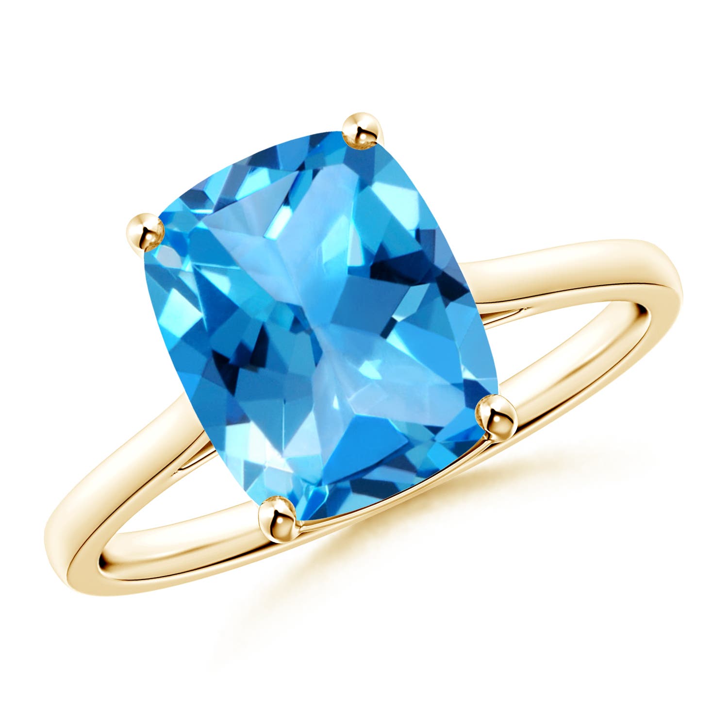 AAAA - Swiss Blue Topaz / 3.2 CT / 14 KT Yellow Gold