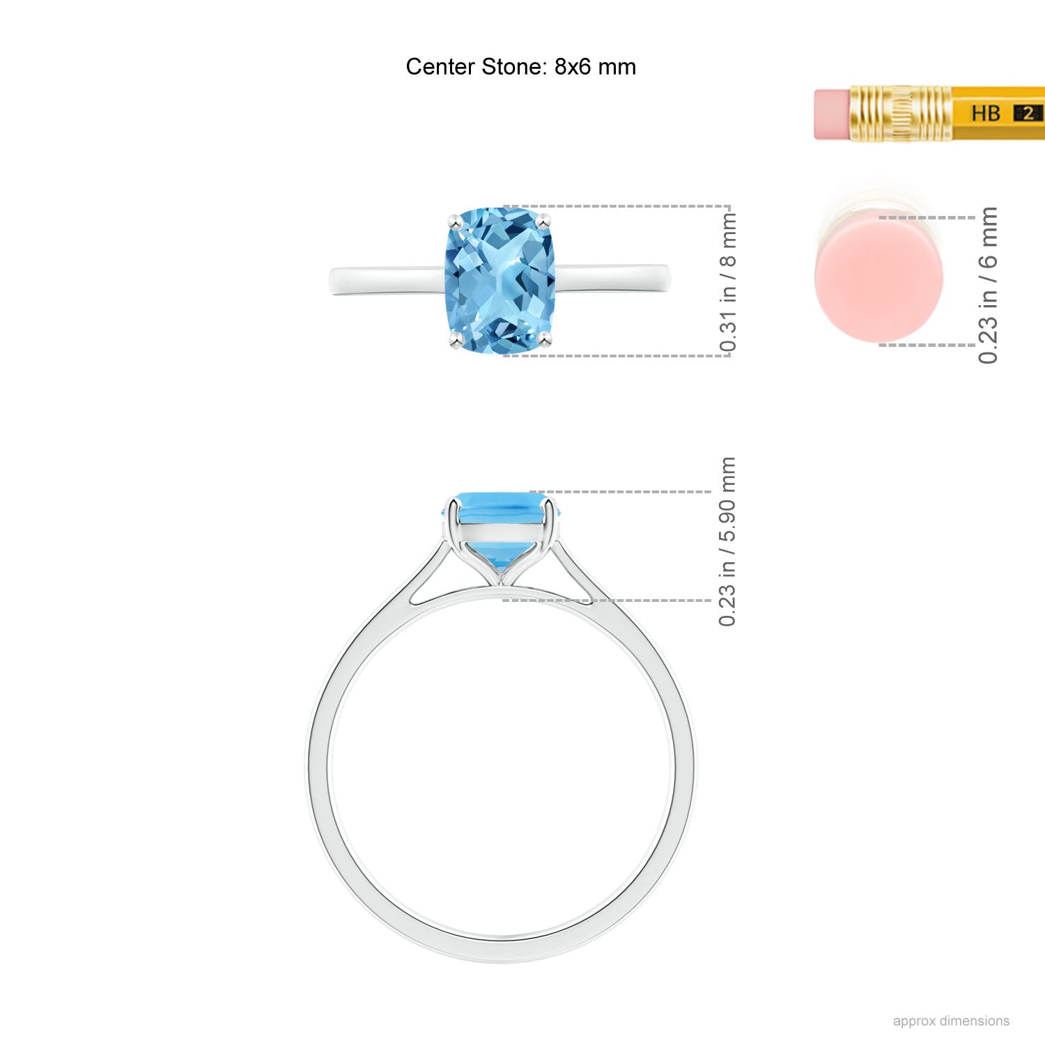 A - Swiss Blue Topaz / 1.6 CT / 14 KT White Gold