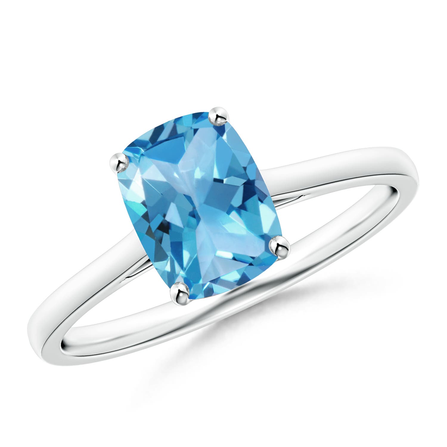 AA - Swiss Blue Topaz / 1.6 CT / 14 KT White Gold