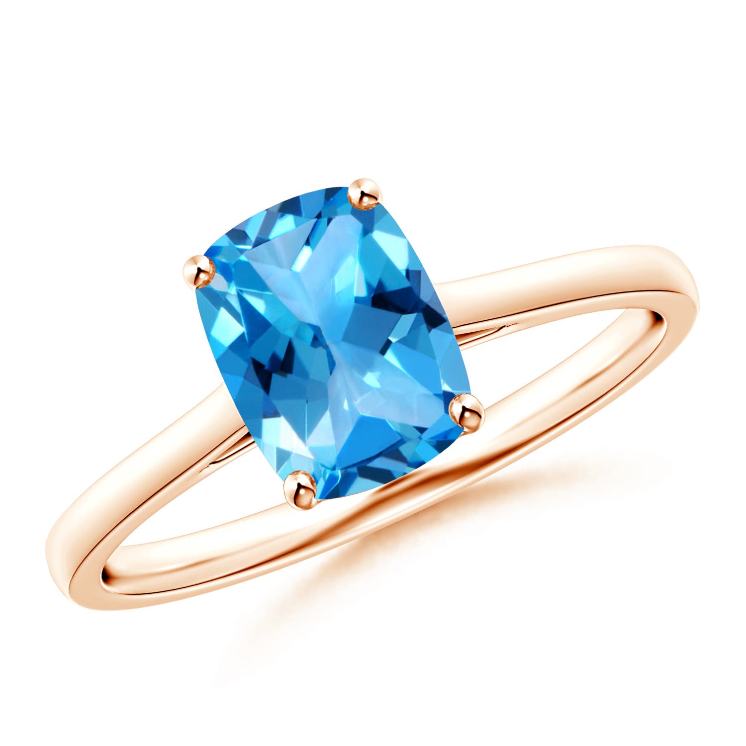 AAAA - Swiss Blue Topaz / 1.6 CT / 14 KT Rose Gold