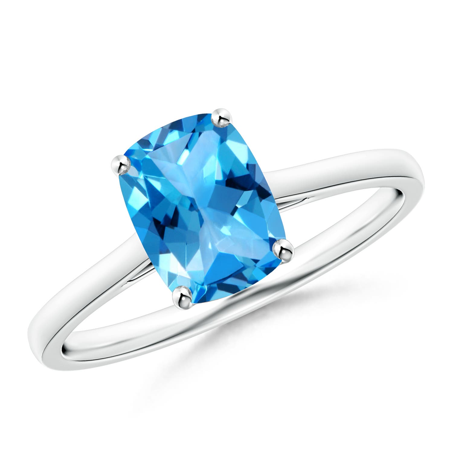 AAAA - Swiss Blue Topaz / 1.6 CT / 14 KT White Gold