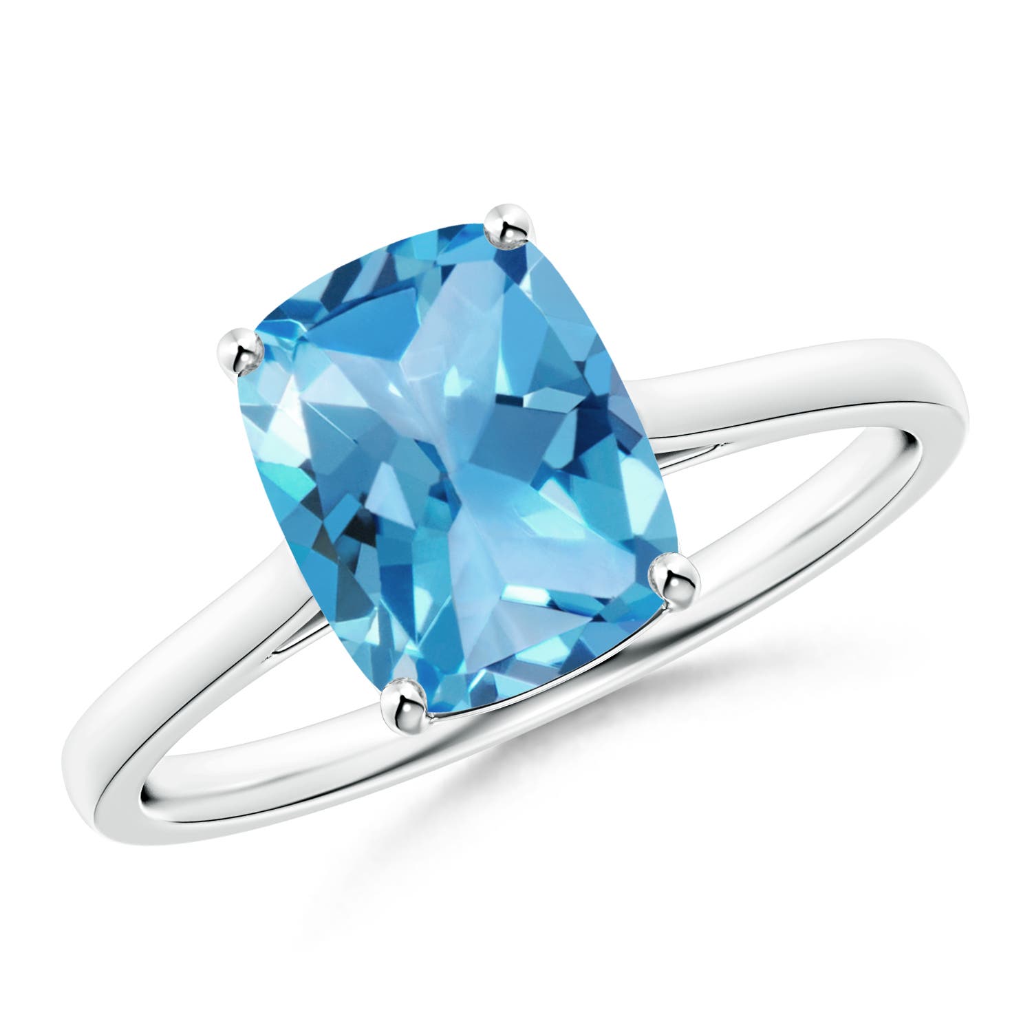 AA - Swiss Blue Topaz / 2.2 CT / 14 KT White Gold