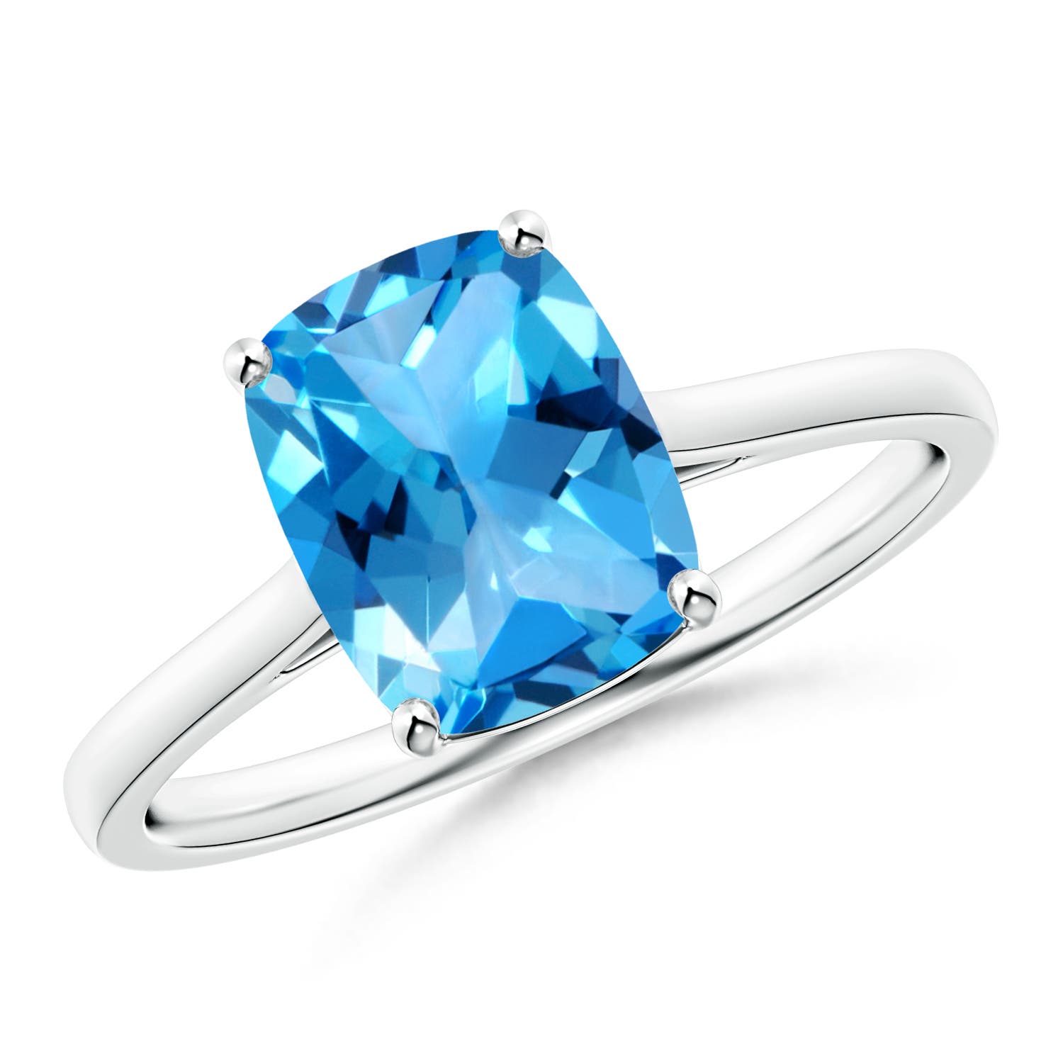 AAAA - Swiss Blue Topaz / 2.2 CT / 14 KT White Gold