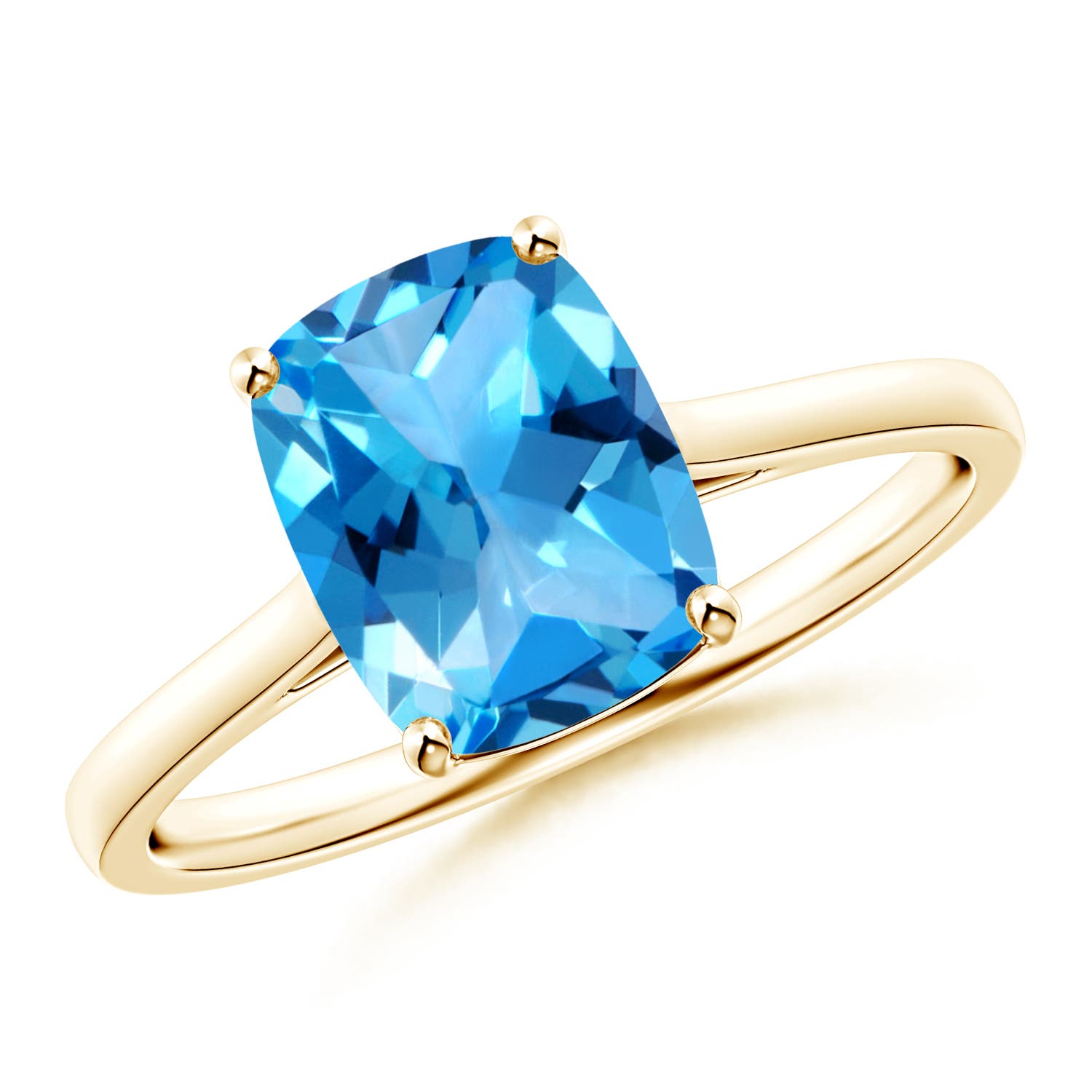 AAAA - Swiss Blue Topaz / 2.2 CT / 14 KT Yellow Gold