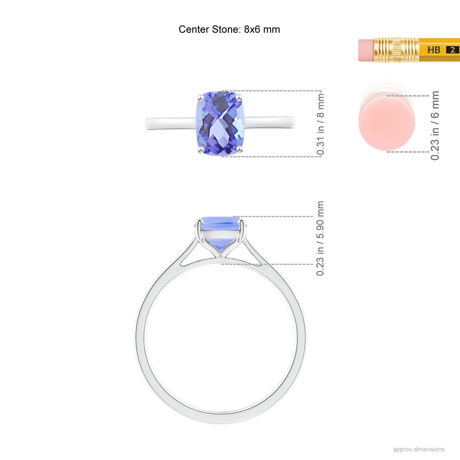 A - Tanzanite / 1.6 CT / 14 KT White Gold