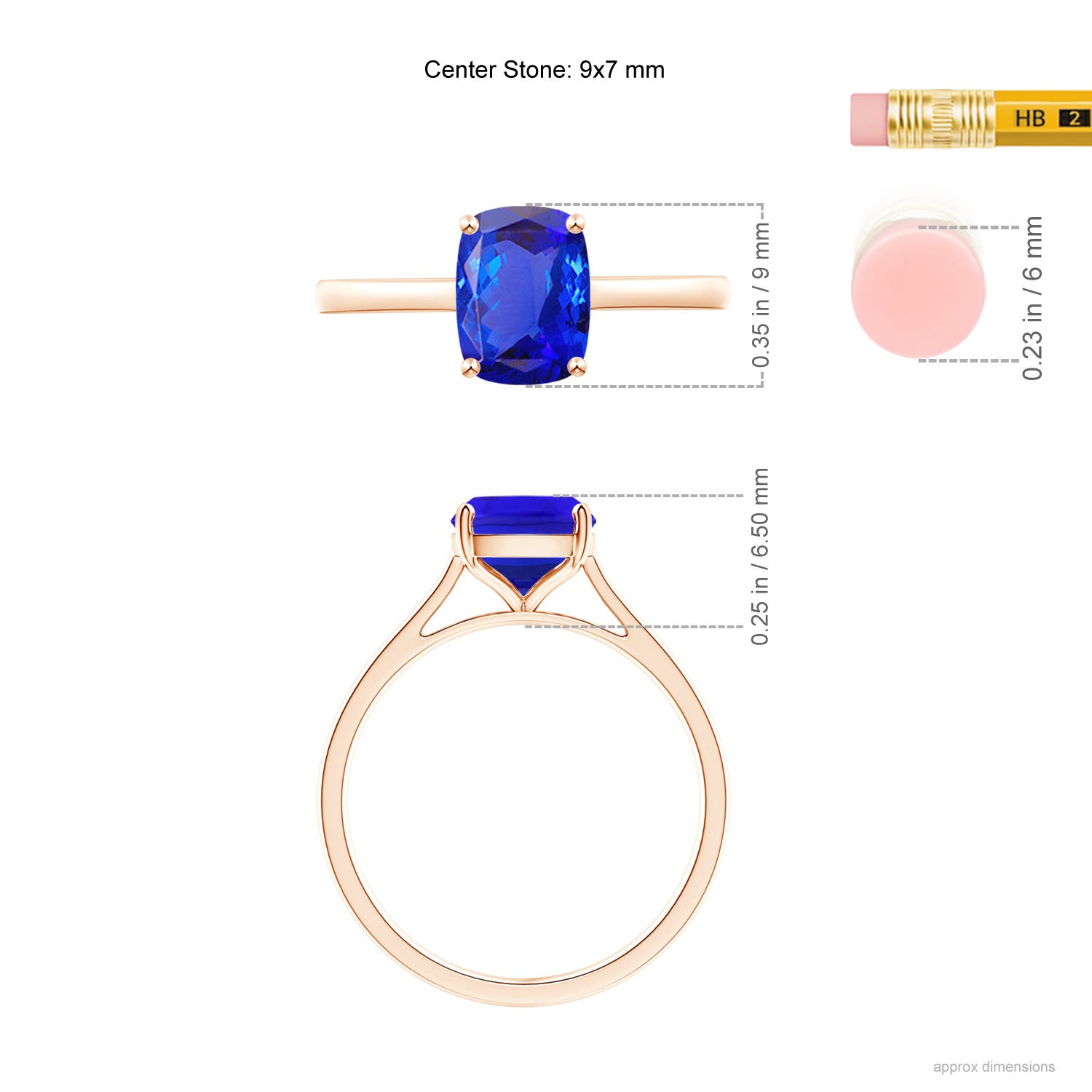 AAA - Tanzanite / 2.45 CT / 14 KT Rose Gold