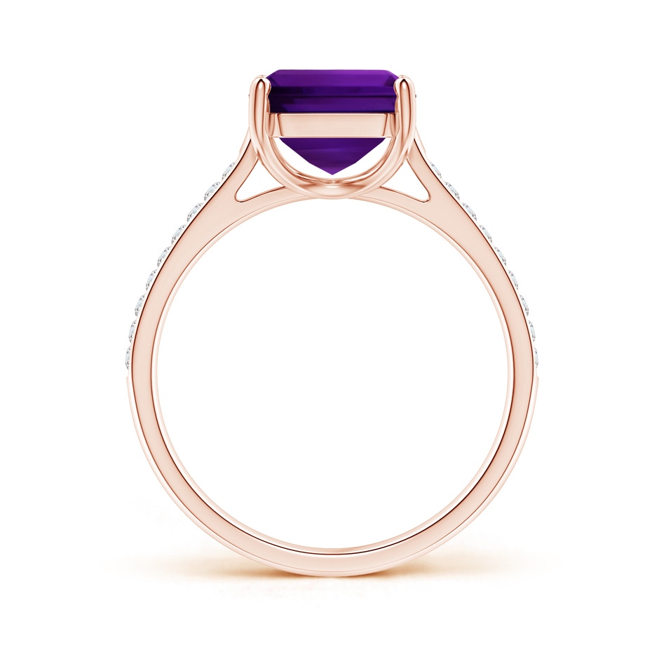 12.10x10.11x7.06mm AAA GIA Certified Emerald-Cut Amethyst Cocktail Ring with Diamond Accents in 10K Rose Gold side 199