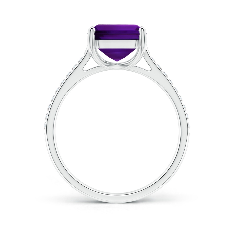 12.10x10.11x7.06mm AAA GIA Certified Emerald-Cut Amethyst Cocktail Ring with Diamond Accents in P950 Platinum Side 199