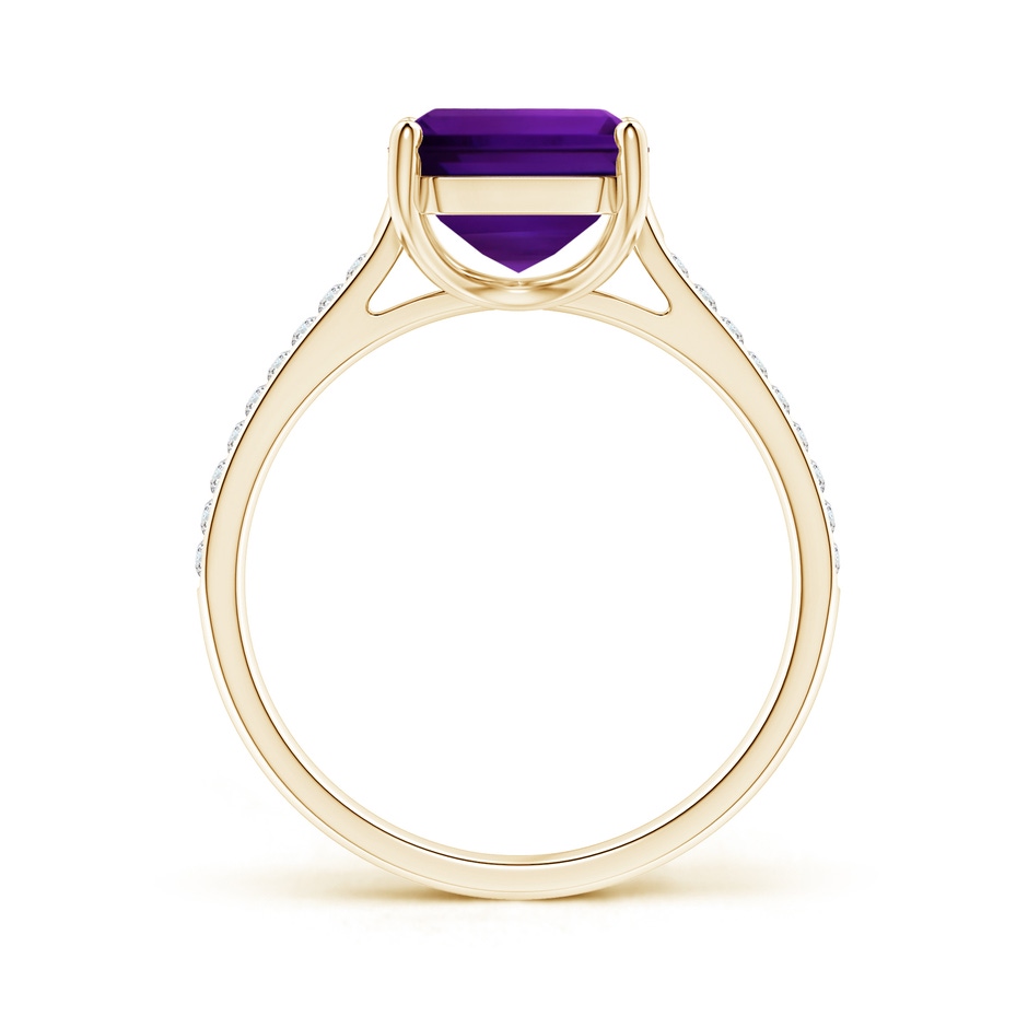 12.10x10.11x7.06mm AAA GIA Certified Emerald-Cut Amethyst Cocktail Ring with Diamond Accents in Yellow Gold side 199