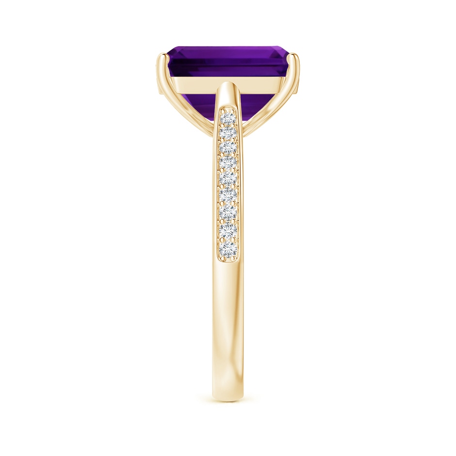 12.10x10.11x7.06mm AAA GIA Certified Emerald-Cut Amethyst Cocktail Ring with Diamond Accents in Yellow Gold side 399
