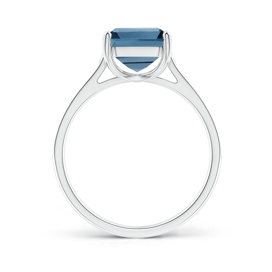 10x8mm A Emerald-Cut London Blue Topaz Cocktail Ring with Diamonds in P950 Platinum product image