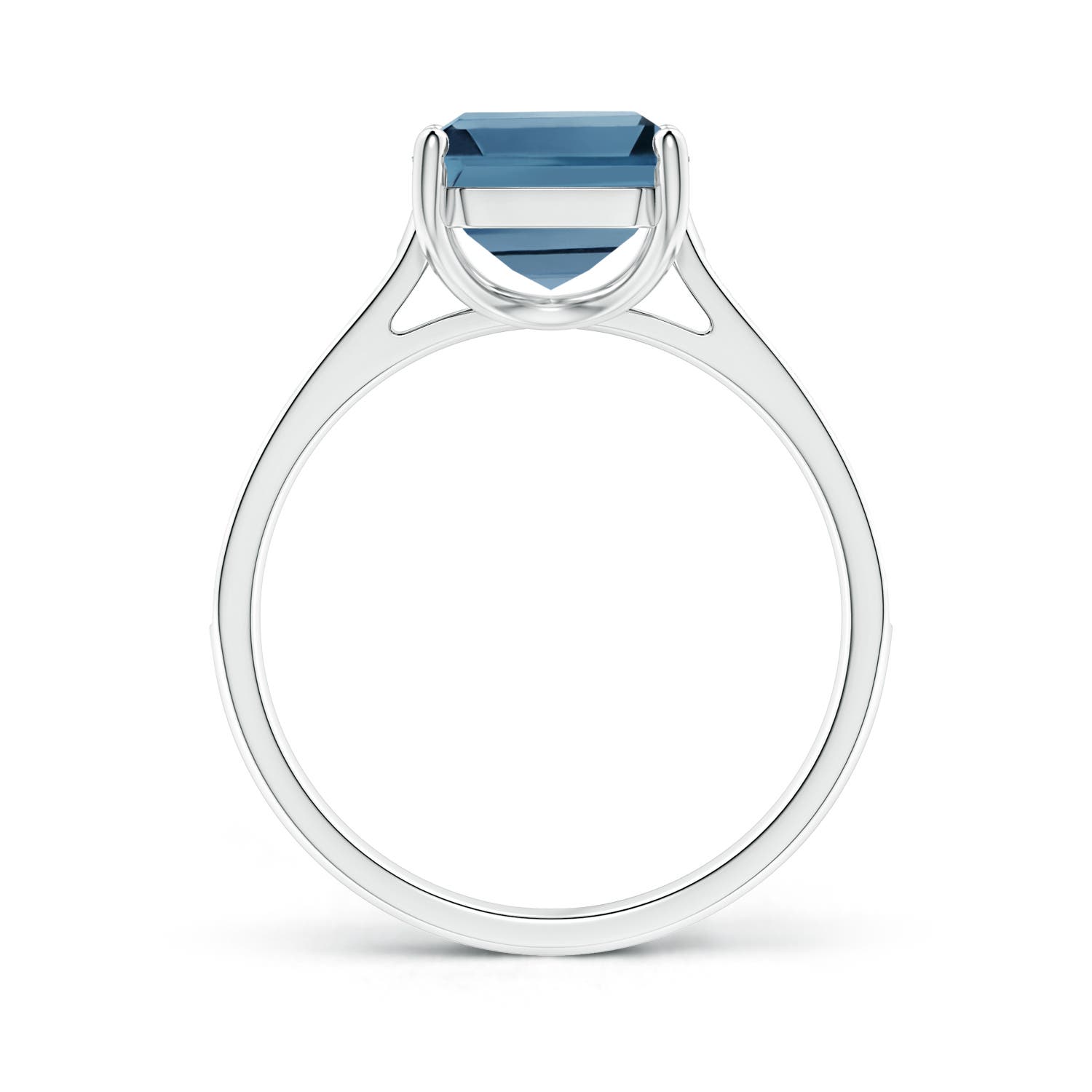 A - London Blue Topaz / 4.14 CT / 14 KT White Gold