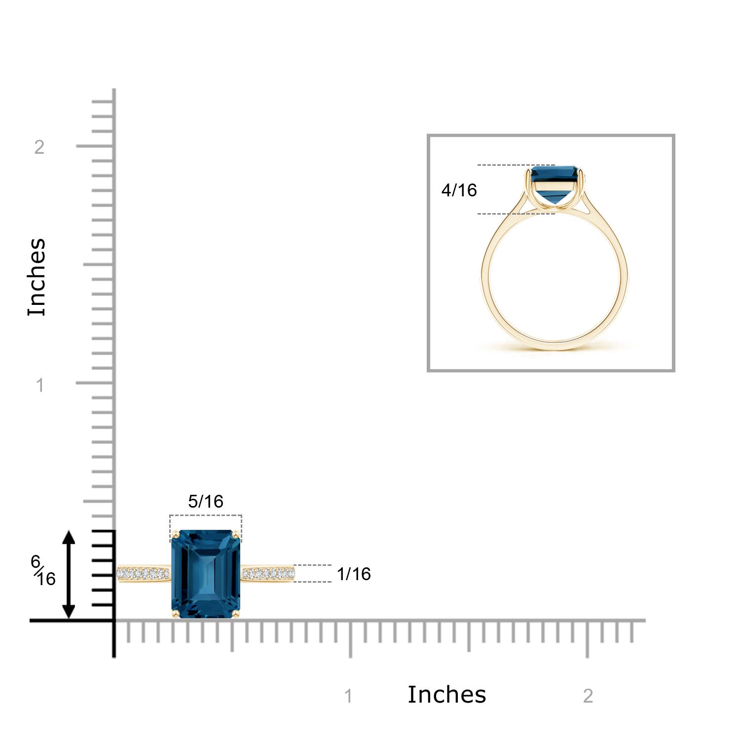 AAA - London Blue Topaz / 4.14 CT / 14 KT Yellow Gold