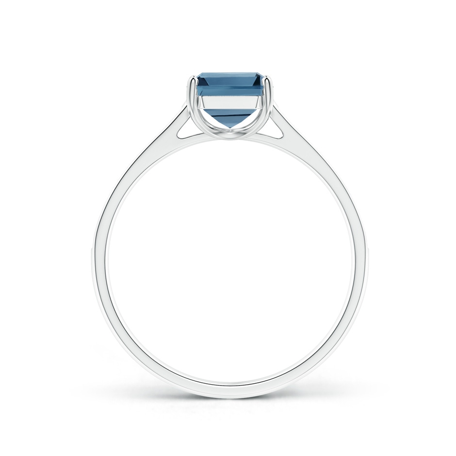 8x6mm A Emerald-Cut London Blue Topaz Cocktail Ring with Diamonds in P950 Platinum product image