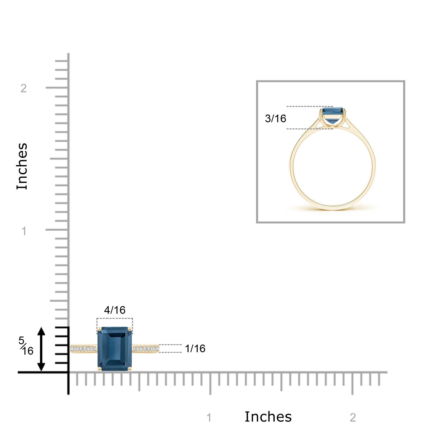 A - London Blue Topaz / 2.05 CT / 14 KT Yellow Gold